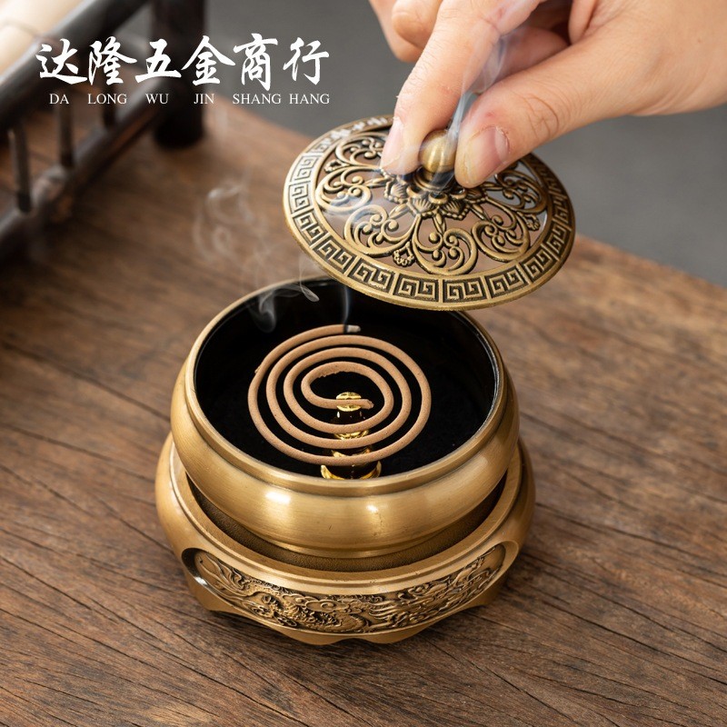 Lư Hương Xông Trầm Bằng Đồng Đúc Khắc Họa Tiết đẹp Mắt