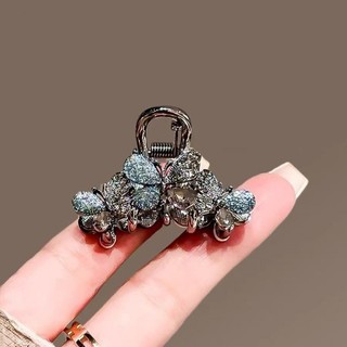 MAUROPOLI [Sẵn Sàng] Kẹp Tóc Kim Cương Giả Bướm Thủy Tinh Tính Khí Nữ Kích Thước Nhỏ Kẹp Trán Nổ Top Kẹp Lưng Đầu Nửa Tóc Cá Mập Kẹp