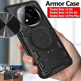 Ốp lưng cho Redmi Note 14 Pro + Note 15 14 Pro + Note15 Pro + Note14Pro 4G 5G 2025 Giá đỡ vòng giáp Giá đỡ Giá đỡ cửa sổ trượt Vỏ điện thoại Bảo vệ toàn diện Chống sốc An