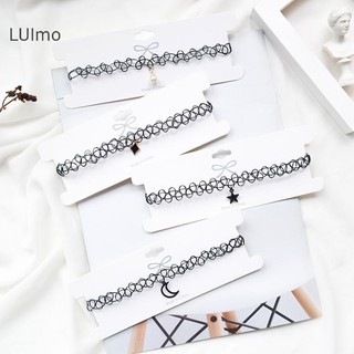 Luimo Thời Trang Choker Vòng Cổ Đen Xương Đòn Hình Xăm Dây Chuyền Ngôi Sao Mặt Dây Chuyền Người Phụ Nữ Cô Gái Cổ Trang Sức Đảng Cổ Mặt Dây Chuyền Vòng Cổ SBS
