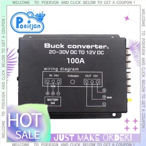 Bộ Chuyển Đổi Điện Ô Tô 100A DC 24V Sang 12V Bộ Chuyển Đổi Điện Có Điều Khiển Nhiệt Độ Cho Xe Golf Câu Lạc Bộ Xe Tải Xe Buýt