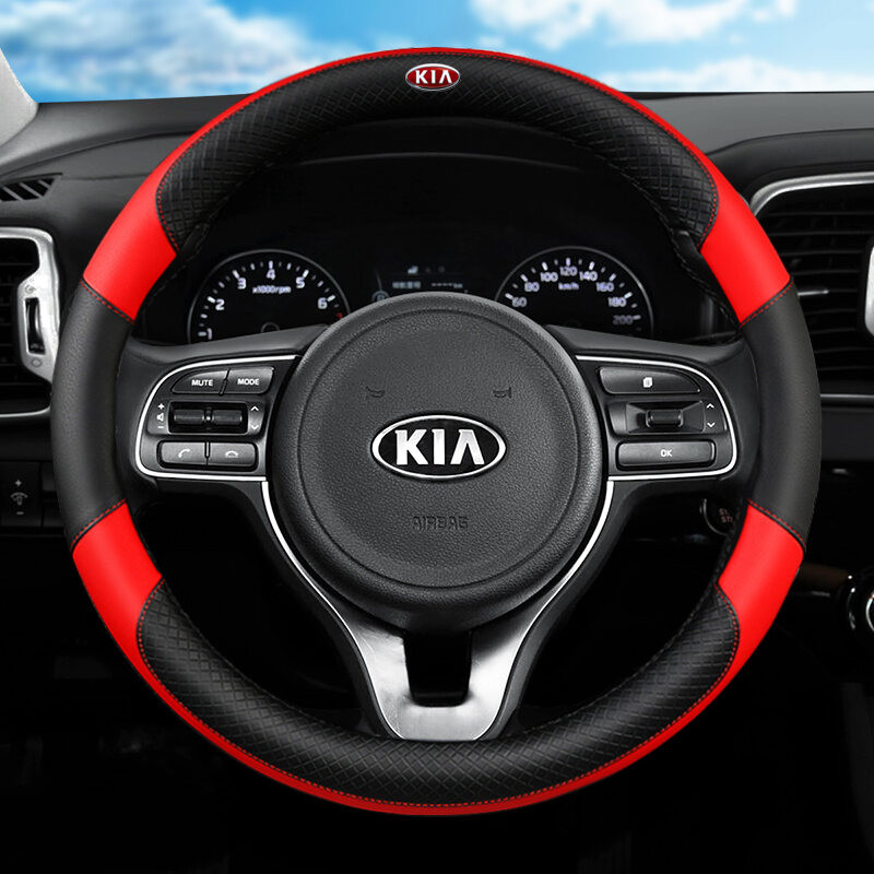 Bọc vô lăng xe hơi bằng da chất lượng cao cho Kia Forte Sportage Rio K3 K5 Niro Cerato Picanto Sorento Carnival Carens Seltos Koup Stonic Soluto Stinger Pride K2500