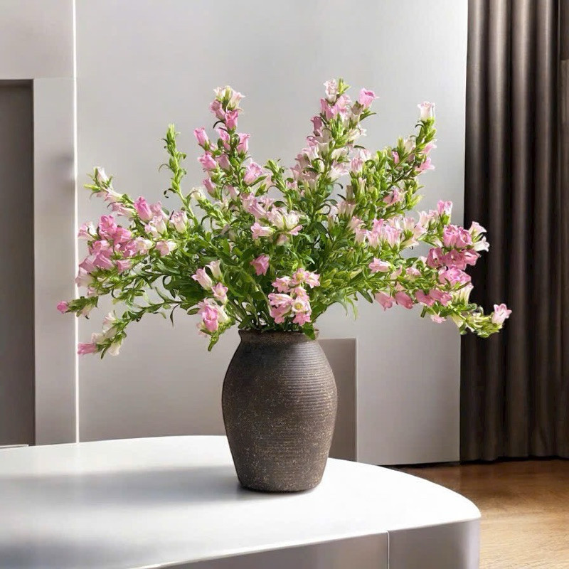 Bình gốm decor, lọ hoa Bát Tràng cắm hoa trang trí phòng khách, hoa tươi, hoa loa kèn