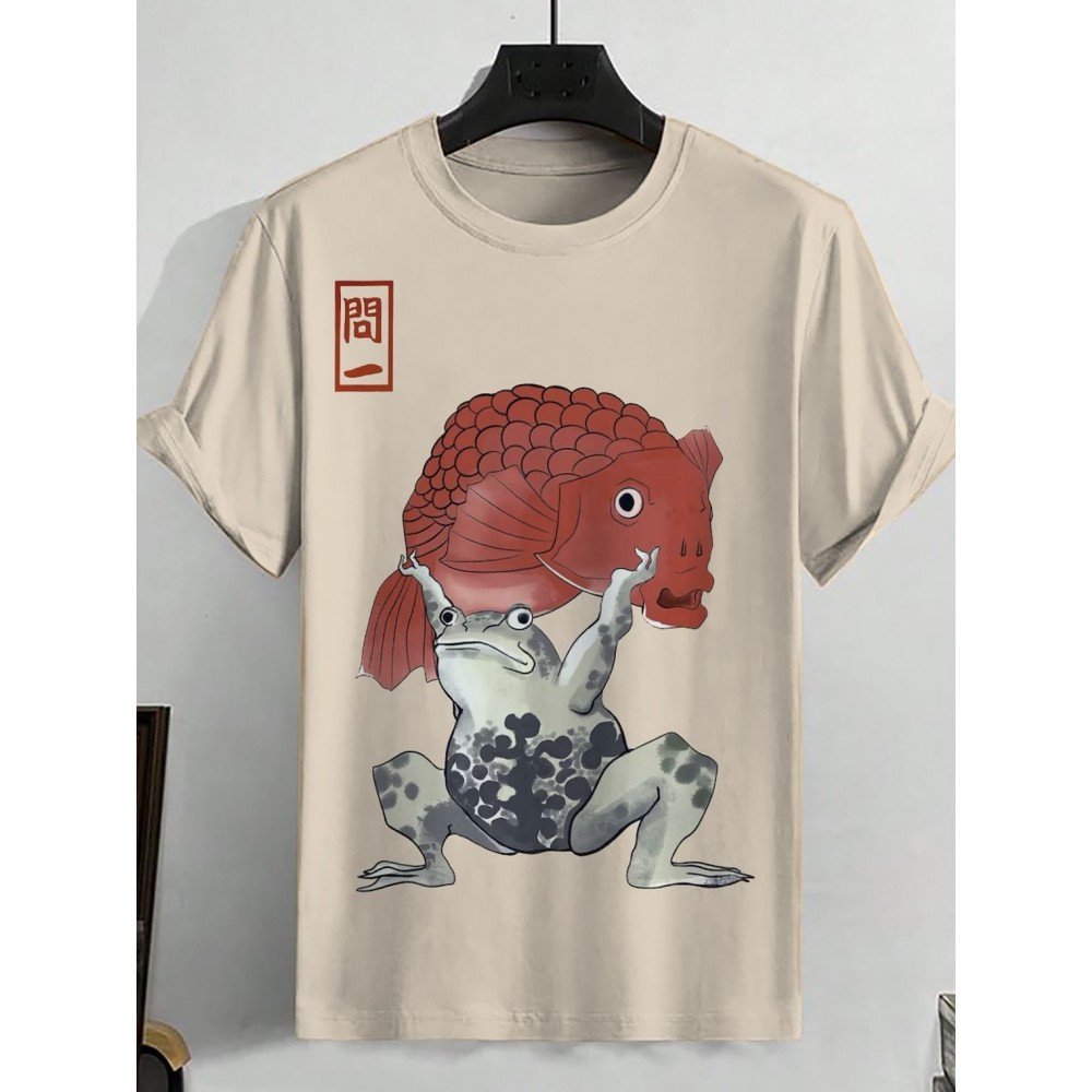 Mới Top 3D Nhật Bản In Áo nam Ukiyo-e Áo Thun Nữ Tay Ngắn Ngoài Trời