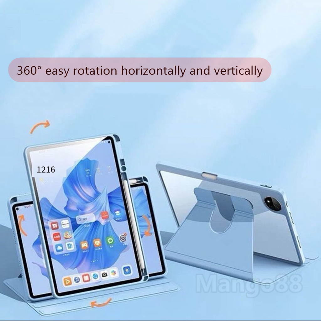 Ốp Lưng Cho 2025 Lenovo Xiaoxin Pad Pro 12.7 / Idea Tab Pro 12.7 "TB373FU TB375FC TB375FB Máy Tính Bảng Xoay 360 Trong Suốt acrylic flip cover Khay Bút Chống Sốc Ngủ Đánh Thức Vỏ