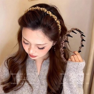 Da Báo In Đầu Có Răng Sang Trọng Đầu Đầu Lâu Cao Cấp Kẹp Tóc Rửa Mặt Chống Trơn Trượt Gói Tóc Mũ 2025 Phong Cách Mới Phụ Kiện Tóc Nữ BSND