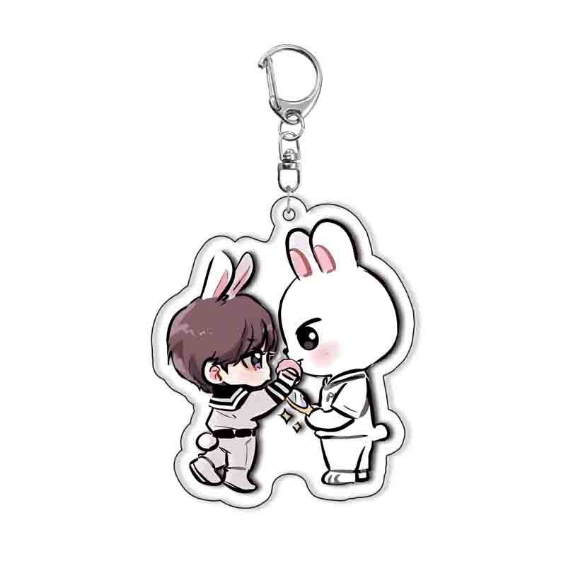 HK1 Stray Kids Acrylic Móc Khóa Sinh Viên Ba Lô Dễ Thương Mặt Dây Chuyền Bang Chan Phụ Kiện Hoạt Hình Ngoại Vi KH1