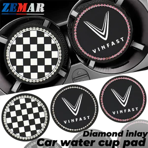 1 / 2 Chiếc Vinfast Xe Nước Miếng Lót Kẻ Sọc Kim Cương Chống Trơn Trượt Miếng Lót Cao Su Đa Năng Ô Tô Giá Đỡ Cốc Coaster Cho Vinfast Fadil VF E34 7 8 9 VF8 VF9 LUX A SA 2.0 Tổng Thống