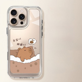 Ốp điện thoại Capybara phong phú cho iPhone16 / 15 / 14 / 13 / 12 / 11 / Pro Max thương hiệu điện thoại Samsung S25 / 24 / 23 / 22 Vỏ bảo vệ cứng trong suốt lỗ lớn chống rơi và chống sốc