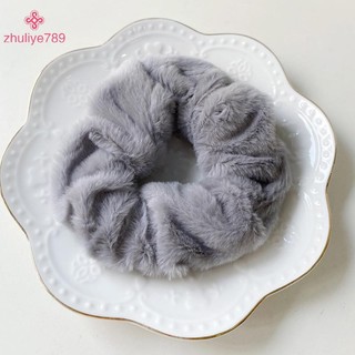 < zhuliye789 > Dây buộc tóc mềm mại ấm áp mùa đông dành cho nữ Cô gái Dây buộc tóc co giãn sang trọng dễ thương Dây cao su nhiều màu Phụ kiện tóc