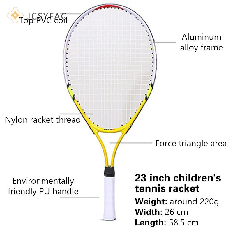 Jcsyfac Vợt Tennis Đặc Biệt Cho Thanh Thiếu Niên 23 Inch Hợp Kim Nhôm Vợt Tennis Dây Nylon Mạnh Cho Trẻ Em Tập Luyện Mới