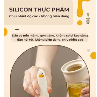 Chổi quét dầu ăn BUNA, cọ quét dầu ăn silicone, mứt, tẩm gia vị kèm theo lọ đựng dầu thủy tinh