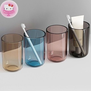 Moonlight Cặp Đôi Màu Trơn Trong Suốt Cốc Nước súc Miệng Dung Tích Lớn Phong Cách Bắc Âu Bàn Chải Đánh Răng Cốc Nước súc Miệng Trong Suốt Cốc Nhựa EN
