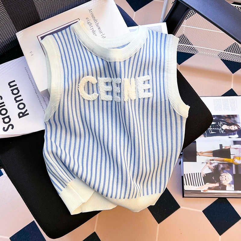 Áo vest nữ mùa hè không tay, màu xanh nhạt cao cấp