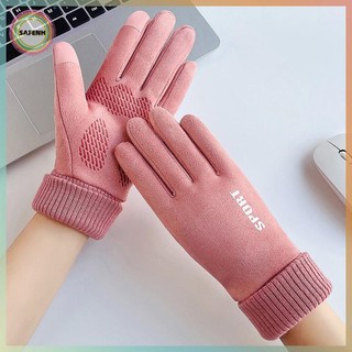 Găng tay lót lông cừu SAFENH dành cho nữ, ấm áp cho mùa thu đông và hoạt động ngoài trời