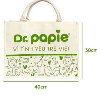 Túi vải Dr Papie chất liệu linen cao cấp có khoá kéo tiện lợi