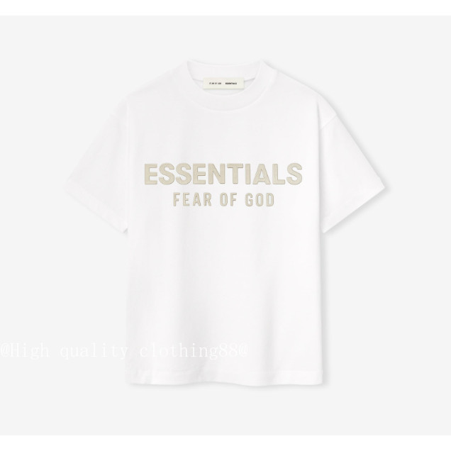 Chất lượng cao Essentials Fear of God Brushed Letter Embossed FOG All-Match Sản phẩm mới Áo thun ngắn tay