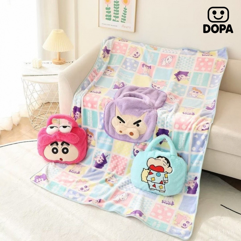 Hoạt Hình Crayon Shin-Chan gối chăn 2 trong 1, dùng cho sinh viên ký túc xá