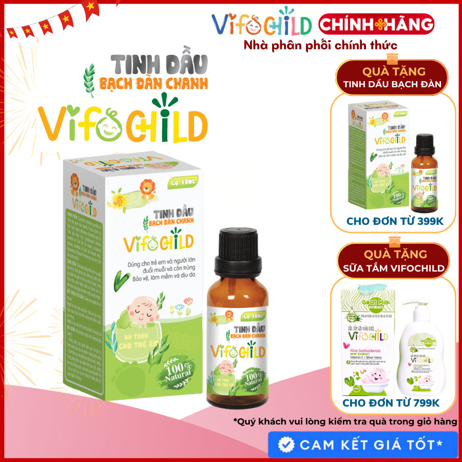 Tinh dầu bạch đàn chanh VIFOCHILD 10ml Đuổi muỗi Côn trùng Làm dịu vết đốt của bé Xông phòng hiệu quả Baby 1
