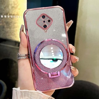 Vỏ điện thoại trong suốt Vỏ điện thoại Vivo S1 Pro 1920 Gương chống sốc Vỏ giá đỡ hút từ tính