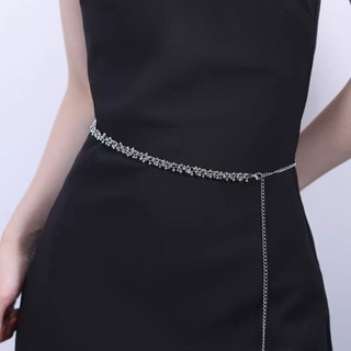 Dây thắt lưng tua rua COZYNEST, Dây thắt lưng nữ đa năng màu bạc, Dây thắt lưng váy cổ điển có thể điều chỉnh hợp thời trang dành cho nữ Trang sức cơ thể trang trí