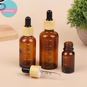 Sund 5ml-100ml Chai nhỏ giọt có quy mô Thuốc thử Giọt mắt Hổ phách Thủy tinh Hương liệu Chai pipet lỏng Chai có thể đổ lại Du lịch VN