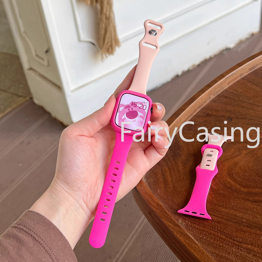 Ốp lưng Candy Color S11 S11 + Dây đeo silicon mỏng S11 cho Iwatch 49mm 44mm 40mm 45mm 41mm 42mm 46mm Vòng đeo tay thể thao cho Apple Watch Series 8 7 Se 4 5 6 9 10 Ultra 2