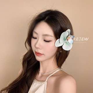 Drejew Kẹp tóc ngọc trai hoa xanh phong cách Hàn Quốc dễ thương trán nổ kẹp tóc kẹp tóc thời trang bên kẹp tóc mũ nón dành cho nữ