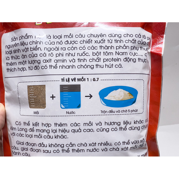 Gói 250gram Bột Mồi Cám Câu Cá Rô Phi Kim Long Số 2