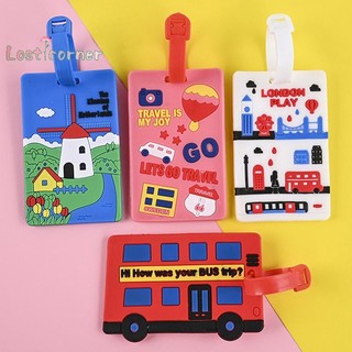 [Lostcorner] Thẻ hành lý PVC Silicone mềm Thẻ nội trú hoạt hình Vali hành lý sáng tạo ID Addres Giá đỡ thẻ lên máy bay Nhãn bay di động [Mới]