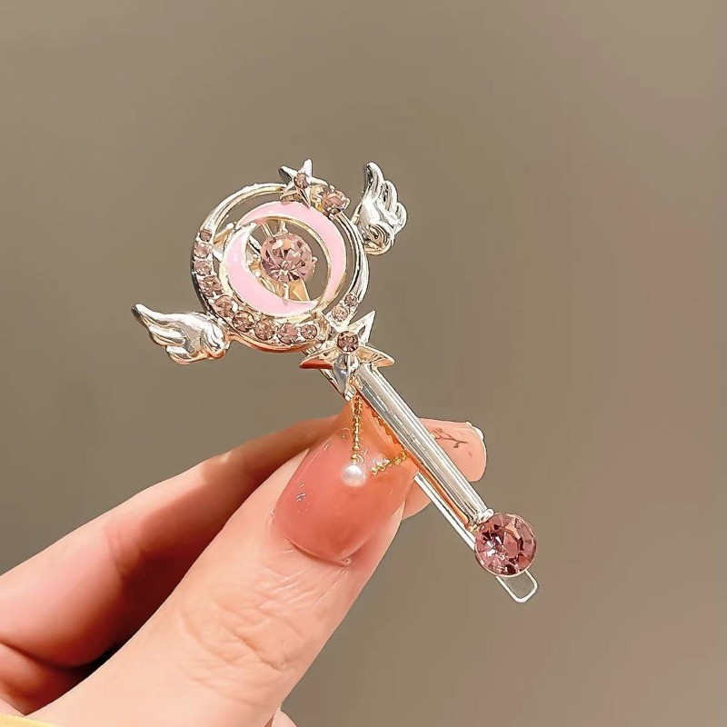Mauropoli [Sẵn Sàng] Magic Wand Kẹp Tóc Nhật Bản Cô Gái Dễ Thương Trái Tim Phụ Kiện Tóc Bên Kẹp Nổ Kẹp Mỏ Vịt Kẹp Tóc Mũ Đội Đầu Thời Trang