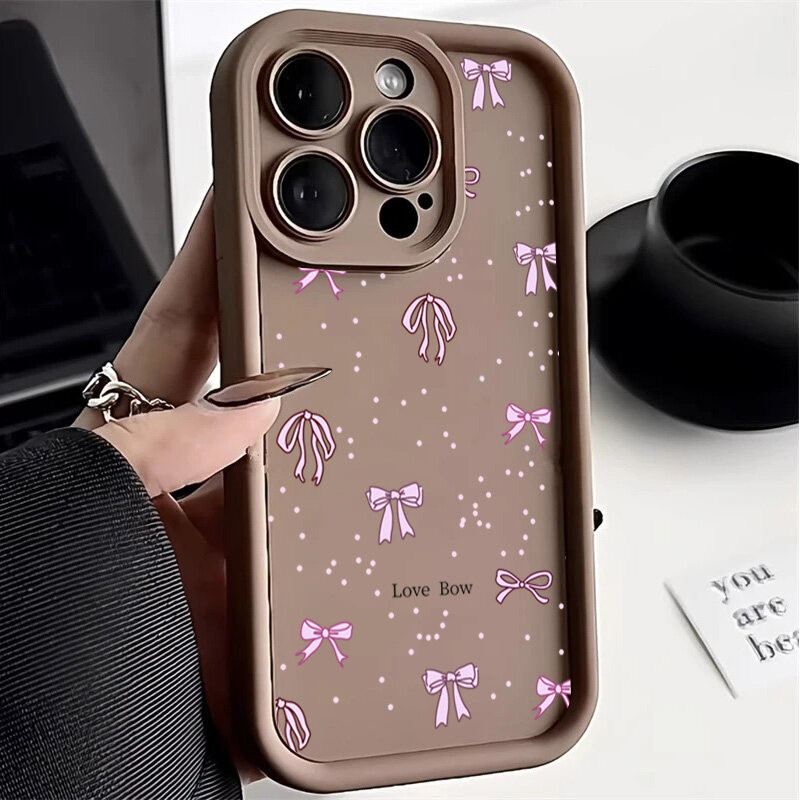 Ốp Nơ Màu Hồng Dễ Thương Dành Cho Samsung Galaxy M34 M31 M51 M30S M23 M20 M11 M15 J4 J6 Plus J8 A10 A01 A02 S20 Ultra Cover Họa Tiết Silicon Mềm Bảo Vệ Camera Hoạt Hình