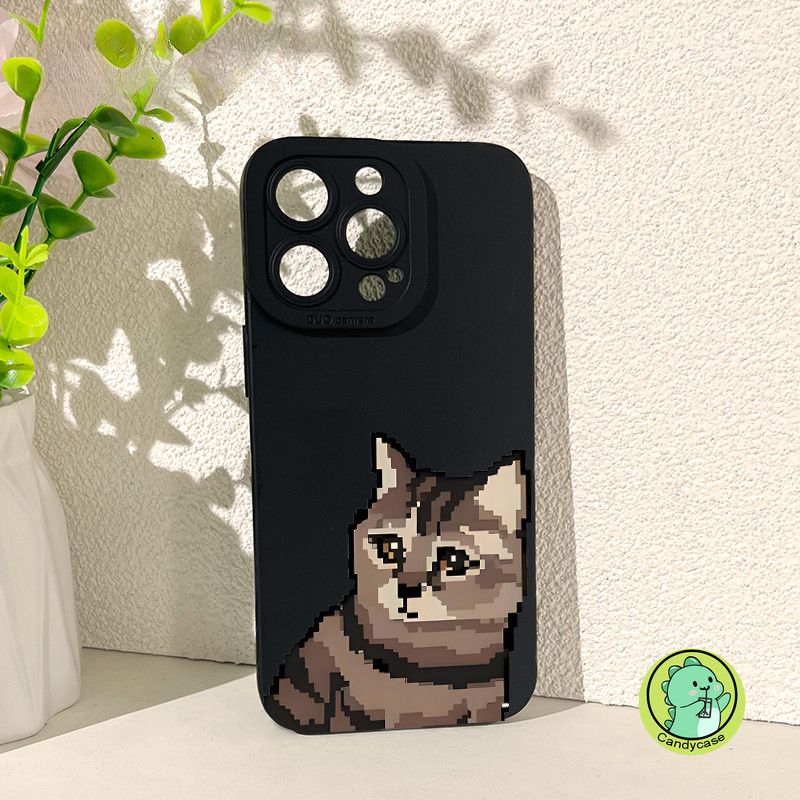 Ốp Điện Thoại Pixel Mèo Meme Ngộ nghĩnh Cho Samsung Galaxy S25 S24 S23 S22 S21 S20 Ultra FE S10 Lite S9 S8 Plus Note 20 Ultra 5G 4G Ốp Lưng Mềm Mờ Hoạt Hình Dễ Thương