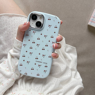 Ốp Điện Thoại Cut Bow Cherry Love Cho OPPO F9 F11 Pro A3S A5S A53 A5 A9 2020 A52 A72 A92 A38 A18 A15 A15S A54 A58 A57 A77 Reno 5Z 6Z 7Z 8Z Vỏ Mạ Ống Kính Kim Loại Mềm