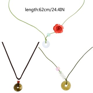 Dây chuyền hạt ngọc hồng hạc đào phong cách camellia, phù hợp làm vòng cổ xương đòn