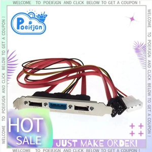 Pc DIY SATA sang ESATA và 4Pin IDE Molex Power PCI Bracket Khe cắm cáp Cấu hình toàn chiều cao cho ổ cứng gắn ngoài