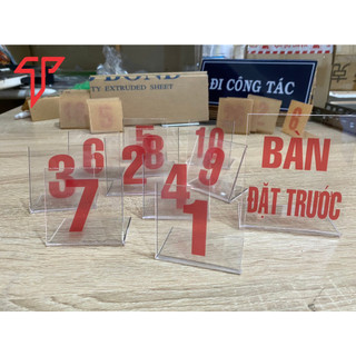 Bộ số để bàn mica - thẻ số thứ tự nhỏ gọn để bàn quán ăn, nhà hàng, quán cafe,..., bộ số để bàn quán ăn in uv