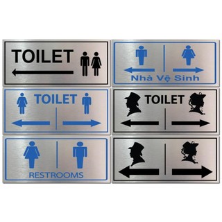Chỉ dẫn nhà vệ sinh toilet, biển chi dẫn WC, toilet cao cấp, bảng chỉ dẫn vệ sinh nam nữ, bảng WC có tặng keo dán tường.