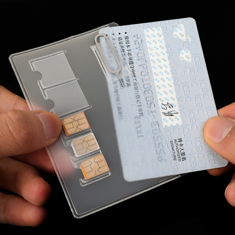 Túi đựng thẻ SIM trong suốt dày - Dụng cụ sắp xếp chốt đẩy đa năng di động - Phụ kiện chống thất lạc mỏng chống nước