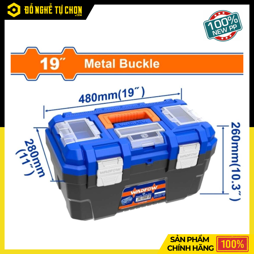 Product image Hộp Đựng Đồ Nghề Nhựa WADFOW–TOTAL 13, 16, 19 INCH – Khóa Nhựa & Khóa Kim Loại – Chống Va Đập – Hàng Chính Hãng Có VAT 4