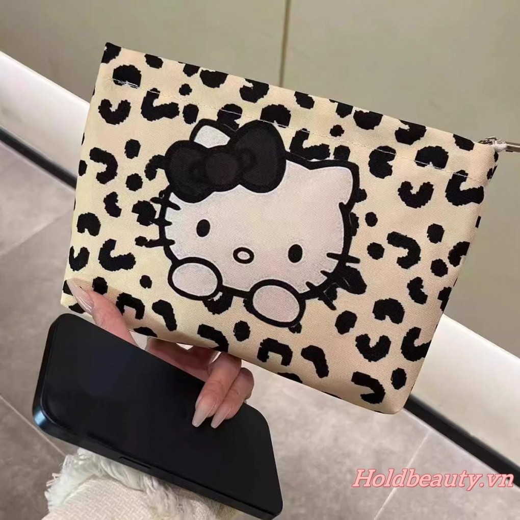 Túi trang điểm Túi vệ sinh du lịch da báo hợp thời trang dành cho nữ bé gái