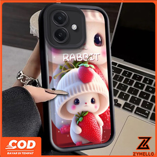 Ốp Lưng Cho OPPO Reno 13F 5G Reno12 F Reno 12 Reno12 Pro Reno11 F Reno 11 Reno 10 5G Reno 8T Reno 8Z 5G Reno7 Reno8 Reno4 Reno5 Thỏ Dâu Hồng Chống Sốc TPU Phon