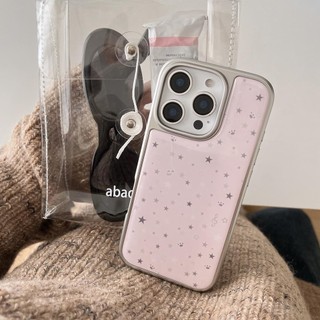 Ốp Lưng Cứng Tương Thích Với iPhone 13 13Pro 13ProMax 14 14Pro 14ProMax 15 15Pro 15ProMax 16 16Pro 16ProMax Ốp Họa Tiết Ngôi Sao Màu Hồng
