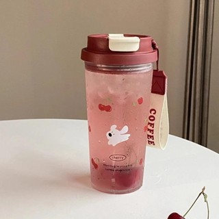 Bình Nước SOULSPACE, Cốc Nước Dung Tích Lớn 550ml, Dây Mang Chống Rò Rỉ Dễ Thương Cốc Cà Phê Uống Đôi Học Sinh