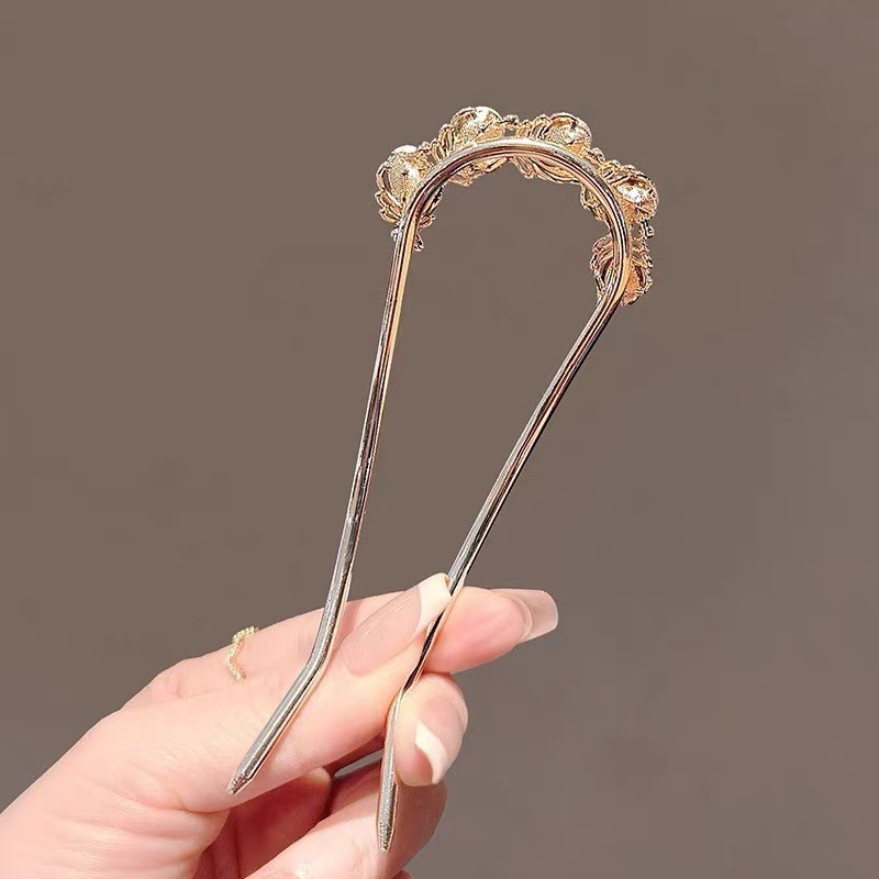 MAUROPOLI [Sẵn sàng] Phong cách mới Phong cách Hàn Quốc Kẹp tóc hình chữ U kim cương giả đẹp thời trang Tấm đầu lưng cao cấp Kẹp tóc Mũ đội đầu