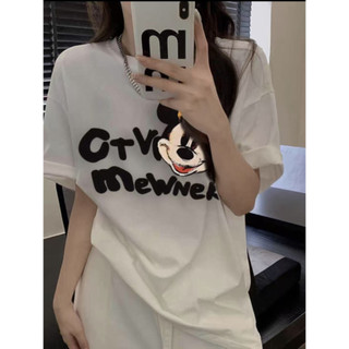 HIIXIIVI 100% Cotton Tay Ngắn Oversize Unisex Áo Thun Plus Size Nữ Tee Baggy Hoạt Hình Áo