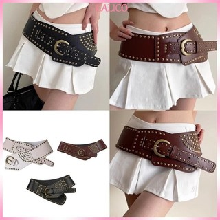 Calico Punk Đinh Tán Đính Thắt Lưng Nam Nữ Corset Thắt Lưng Phù Hợp Với Quần Jean Dây Thắt Lưng