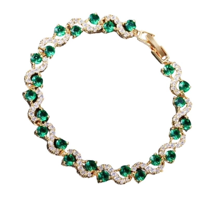 Vòng tay đính đá Cubic Zirconia nhiều màu exhila có khóa tôm hùm an toàn Phụ kiện thủ công