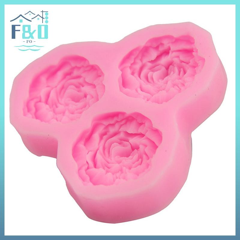 [F & O] Khuôn Silicon Hoa Mẫu Đơn Cưới Cupcake Topper Dụng Cụ Trang Trí Bánh Fondant {vn}