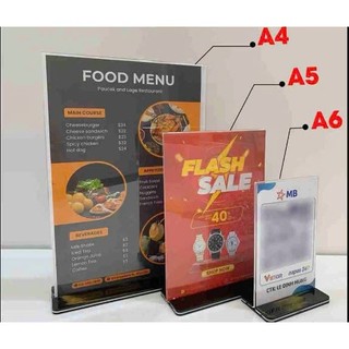 Mica trong suốt, in QR code, mã QR , Bảng mica A4, A5, A6 để bàn menu order, nhà hàng, quán ăn